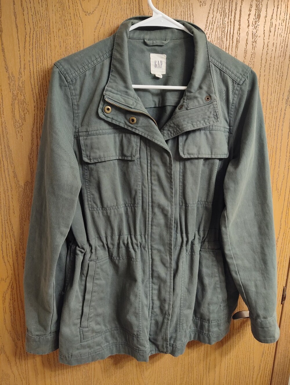GAP Sage Green Women's Utility Jacket with Cinch Waist